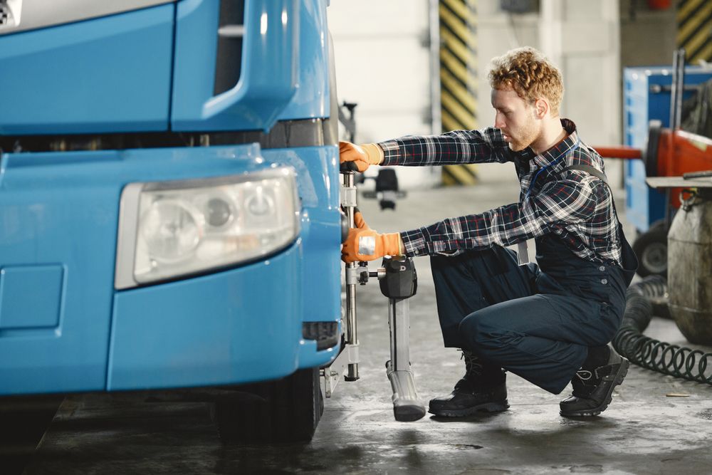 Truck tire alignment and service